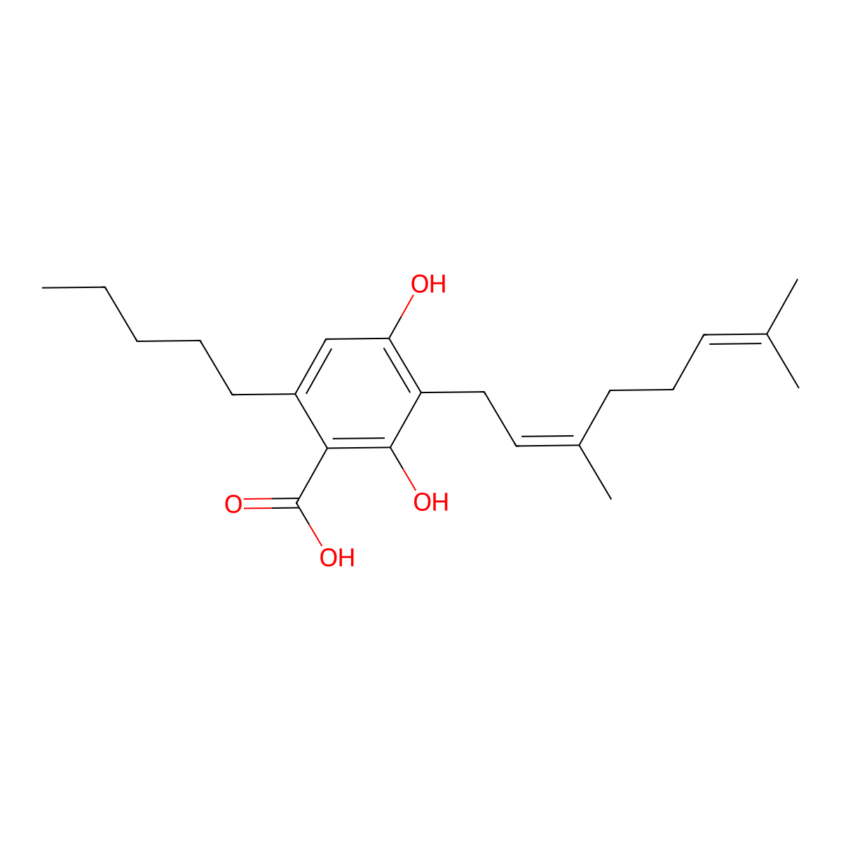 Cannabinerolic acid molecular structure, CAS 165134-19-0