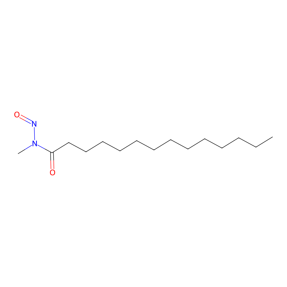 Tetradecanamide, N-methyl-N-nitroso- molecular structure, CAS 16514-82-2