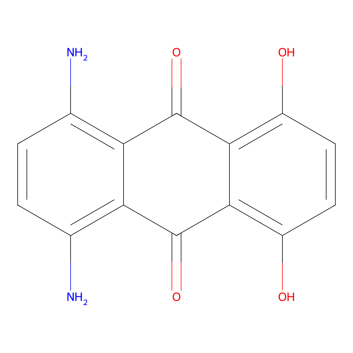 1,4-Diamino-5,8-dihydroxy-anthraquinone molecular structure, CAS 16517-70-7