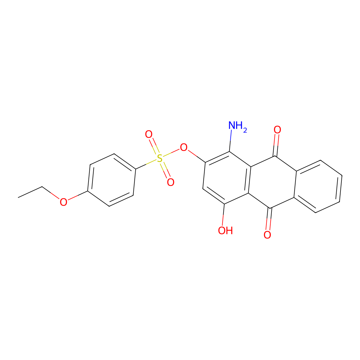 1-Amino-9,10-dihydro-4-hydroxy-9,10-dioxo-2-anthryl 4-ethoxybenzenesulphonate molecular structure, CAS 16517-80-9