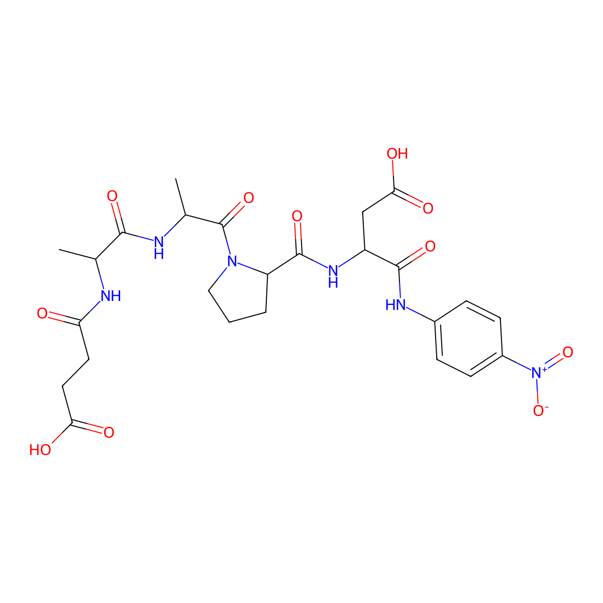 N-Succinyl-Ala-Ala-Pro-Asp-p-nitroanilide molecular structure, CAS 165174-58-3