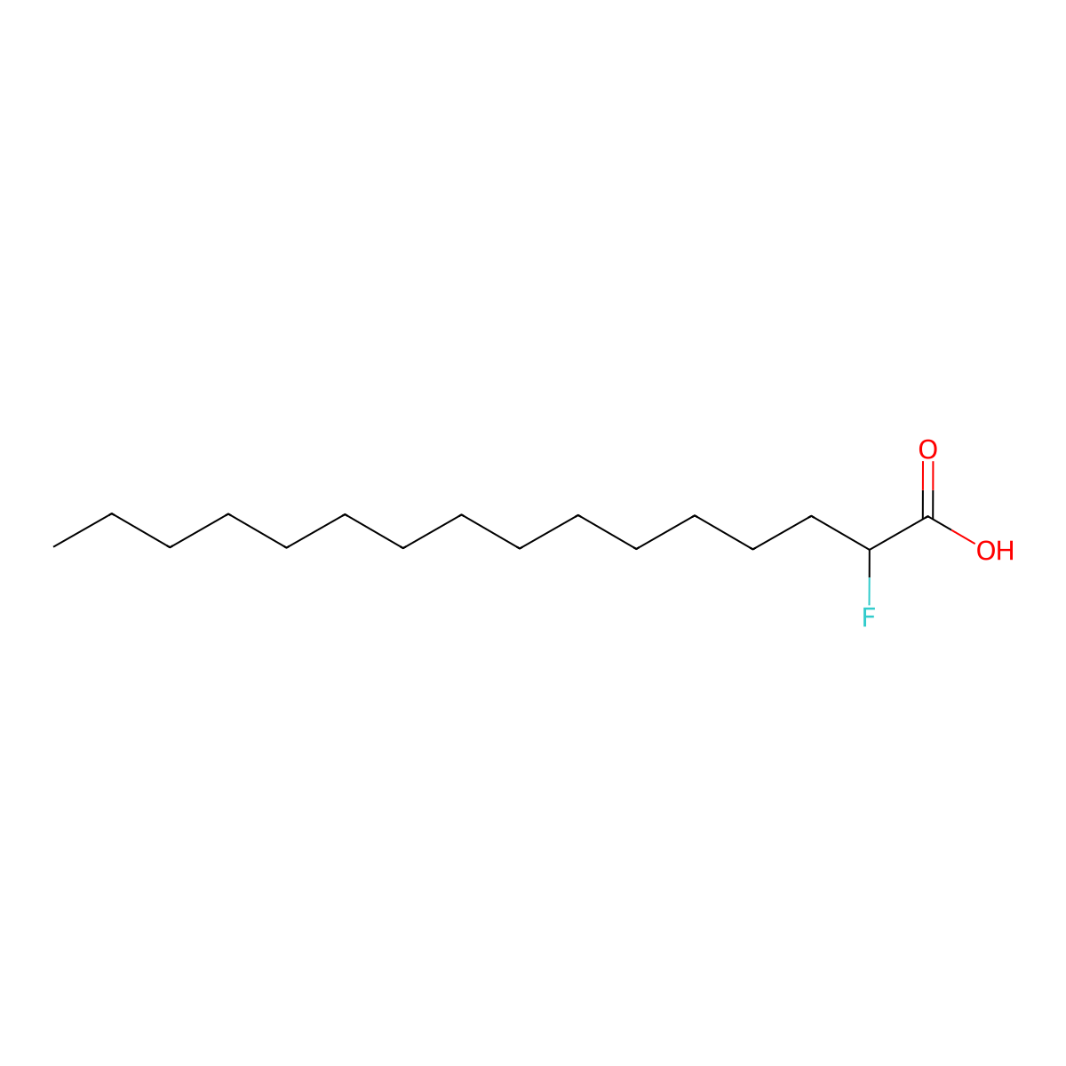 2-Fluorohexadecanoic acid molecular structure, CAS 16518-94-8
