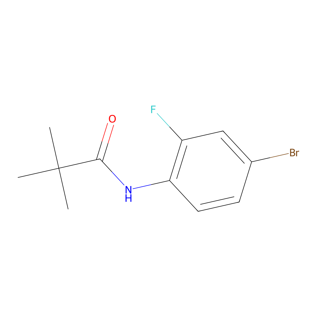 N-(4-bromo-2-fluorophenyl)-2,2-dimethylpropanamide molecular structure, CAS 165180-44-9