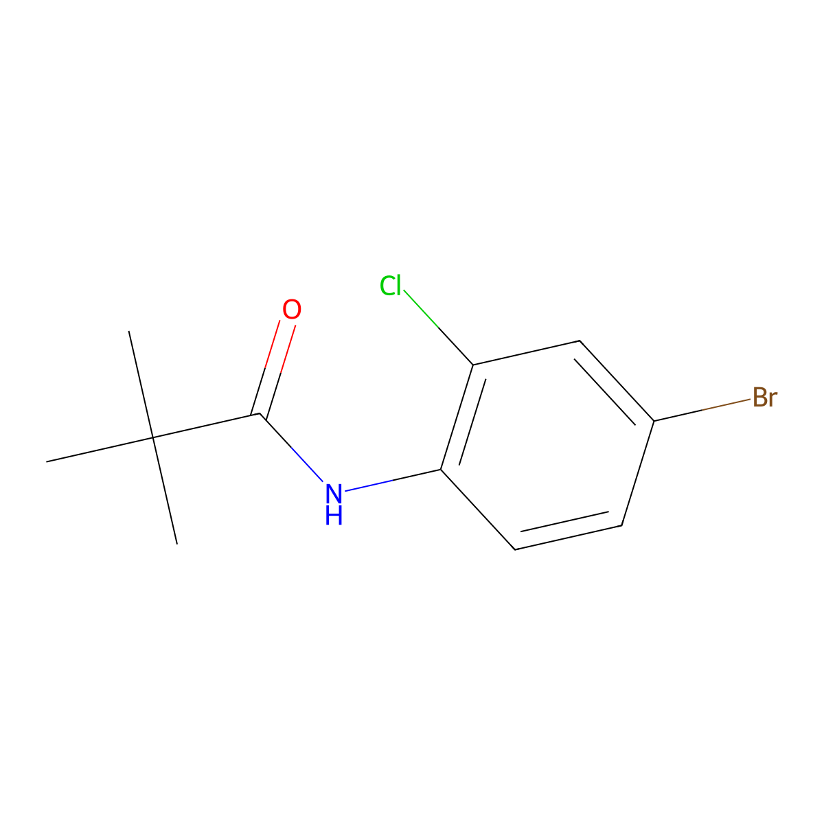 N-(4-bromo-2-chlorophenyl)-2,2-dimethylpropanamide molecular structure, CAS 165180-46-1