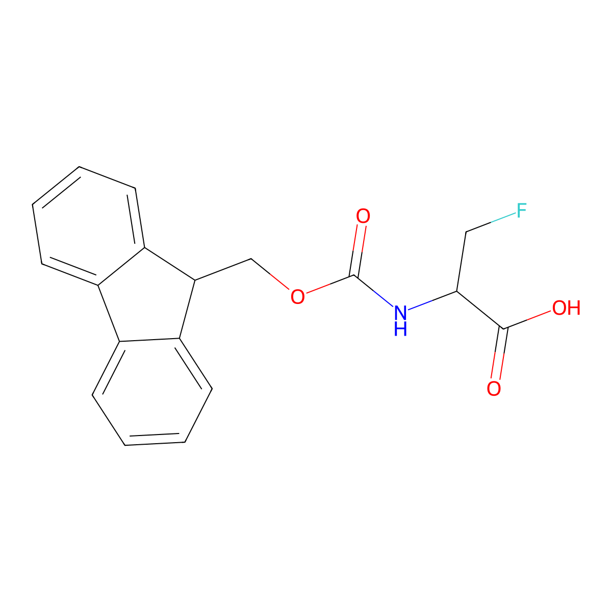 (2R)-2-{[(9H-fluoren-9-ylmethoxy)carbonyl]amino}-3-fluoropropanoic acid molecular structure, CAS 1651822-23-9