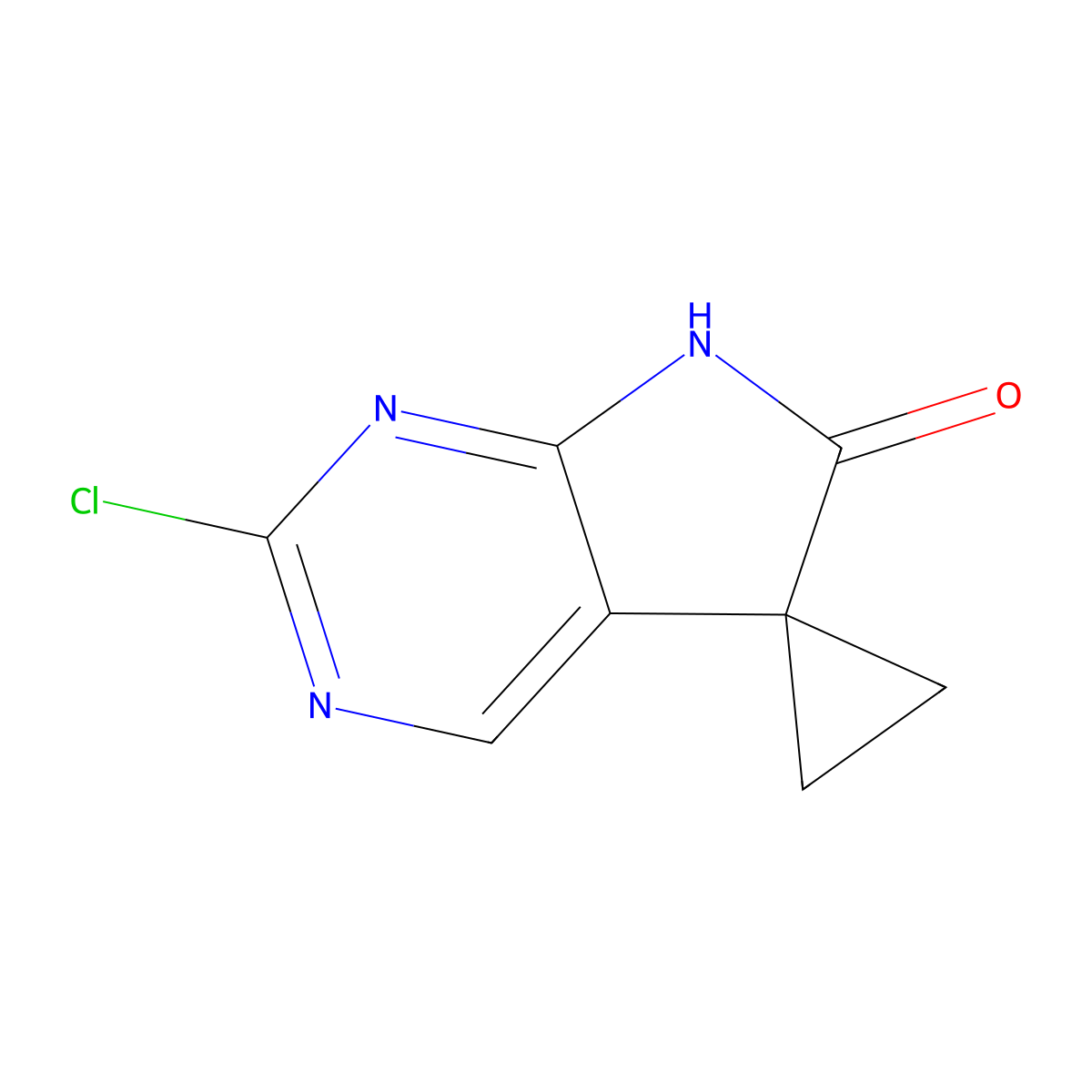 2'-chlorospiro[cyclopropane-1,5'-pyrrolo[2,3-d]pyrimidin]-6'(7'H)-one molecular structure, CAS 1651891-59-6