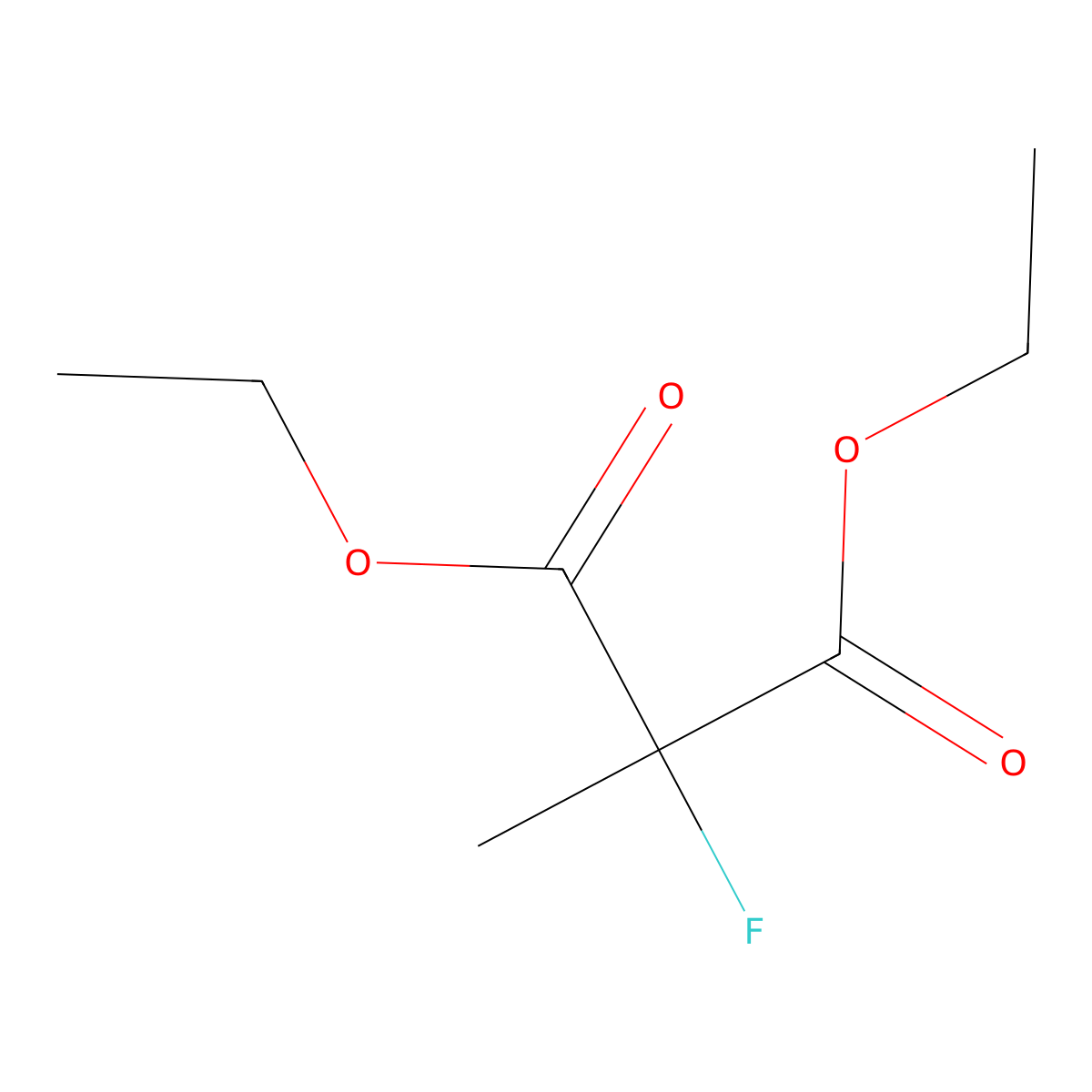 Diethyl 2-fluoro-2-methylmalonate molecular structure, CAS 16519-02-1