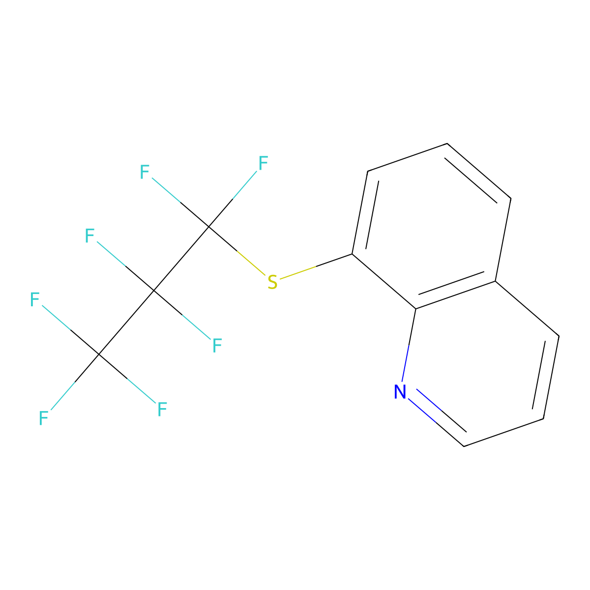 Trifluoromethanesulfonic acid-8-[(heptafluoropropyl)thio]quinoline (1:1) molecular structure, CAS 165190-41-0