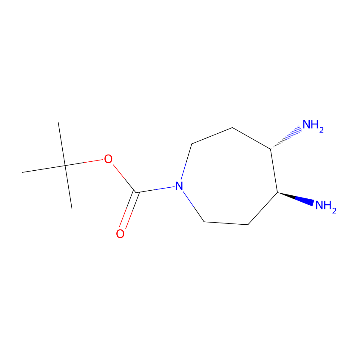 1H-Azepine-1-carboxylicacid,4,5-diaminohexahydro-,1,1-dimethylethylester,(4S,5S)- molecular structure, CAS 165195-68-6