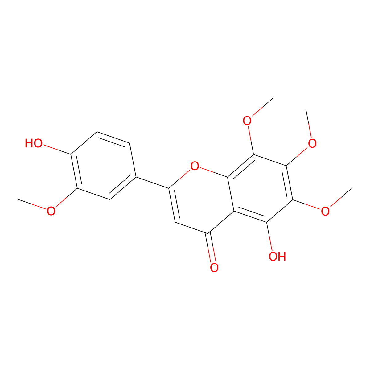 4',5-Dihydroxy-3',6,7,8-tetramethoxyflavone molecular structure, CAS 16520-78-8