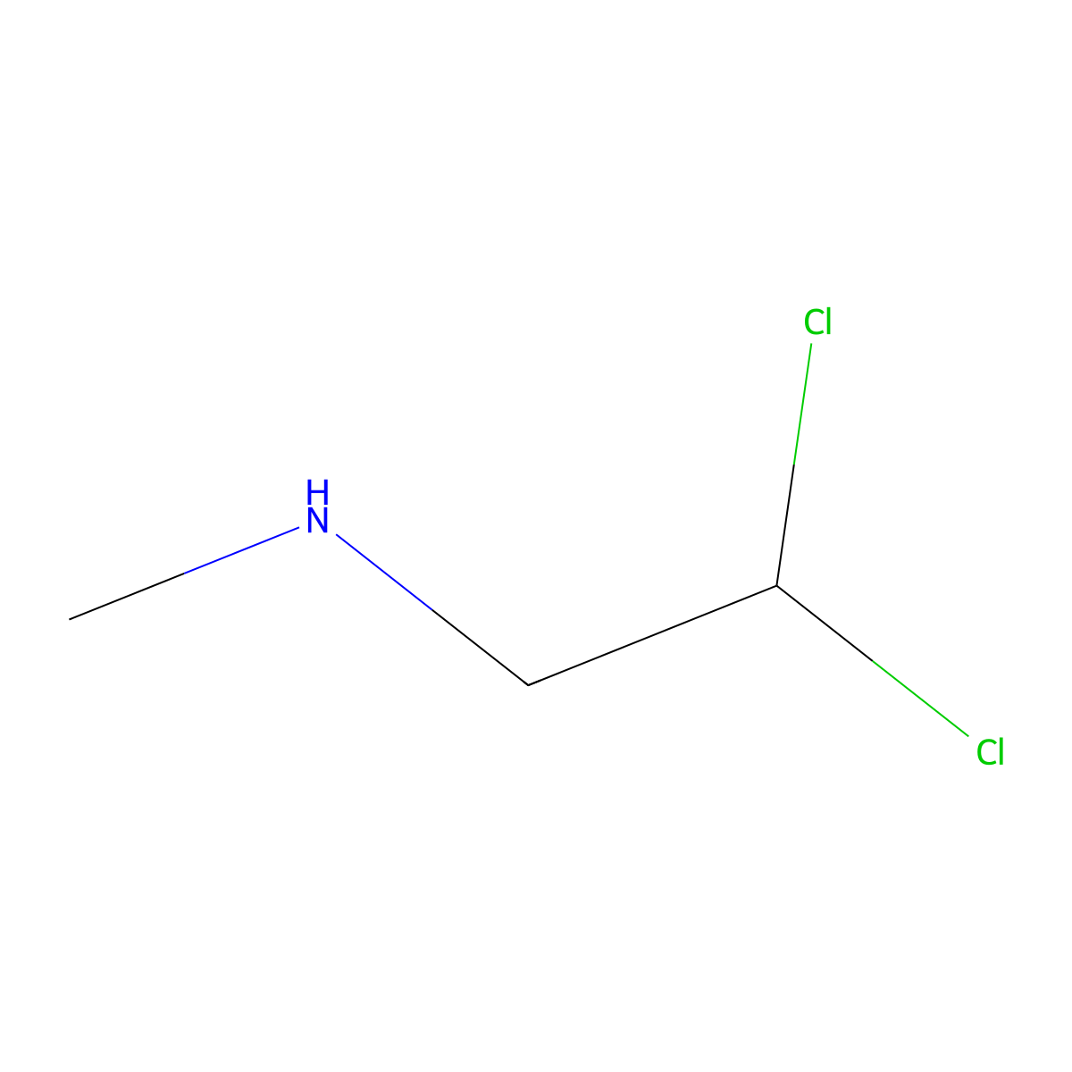 Ethanamine, 2,2-dichloro-N-methyl- molecular structure, CAS 16521-25-8