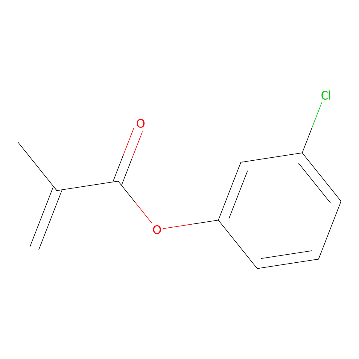 2-Propenoic acid, 2-methyl-, 3-chlorophenyl ester molecular structure, CAS 16522-38-6