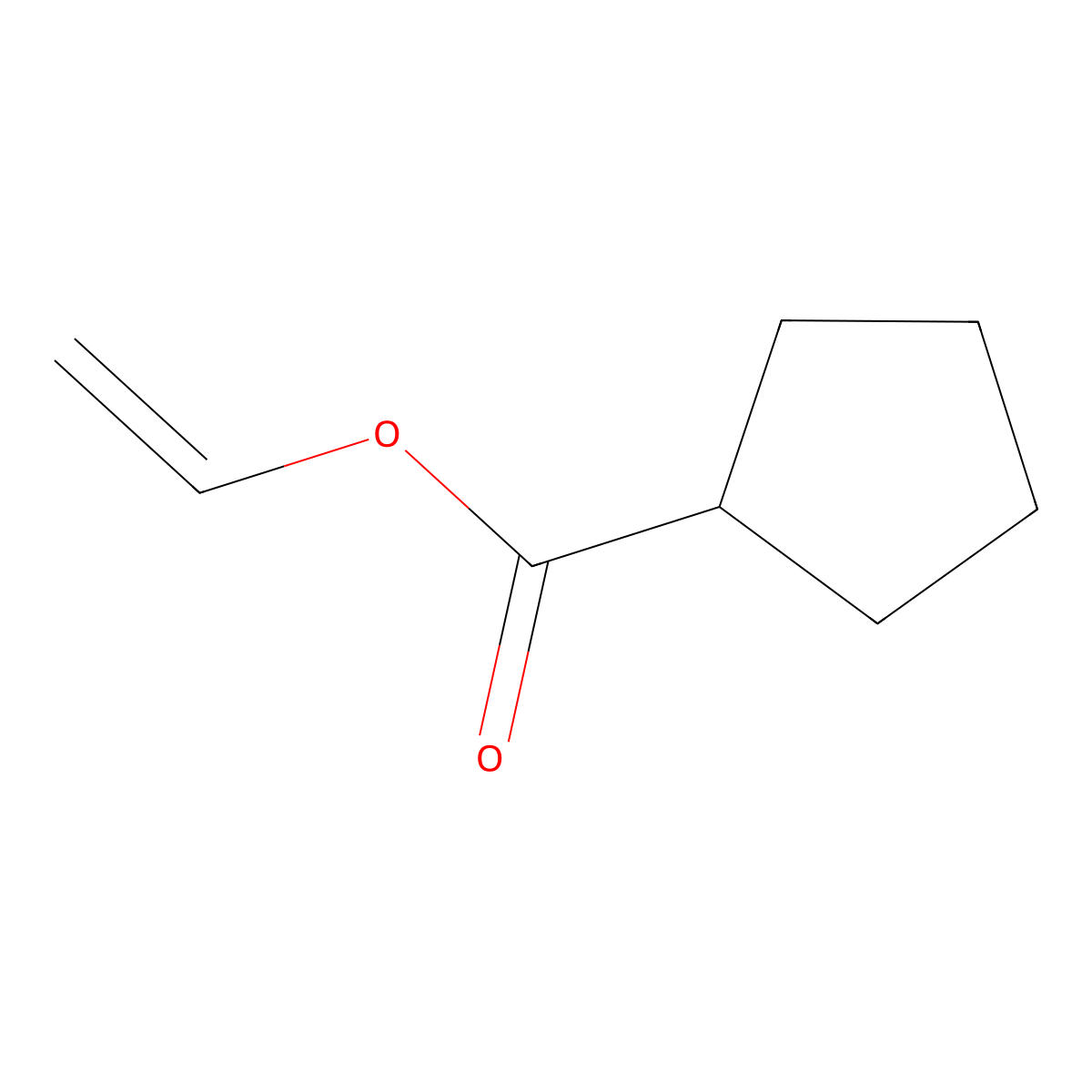 Vinyl cyclopentanecarboxylate molecular structure, CAS 16523-06-1