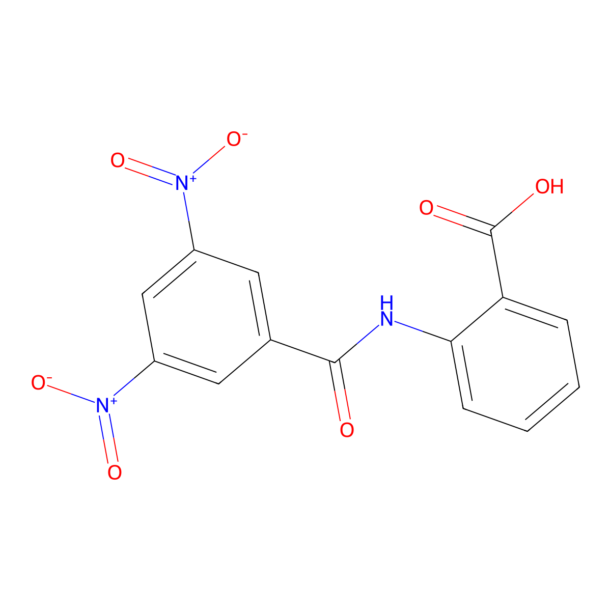2-(3,5-Dinitrobenzamido)benzoic acid molecular structure, CAS 16524-10-0