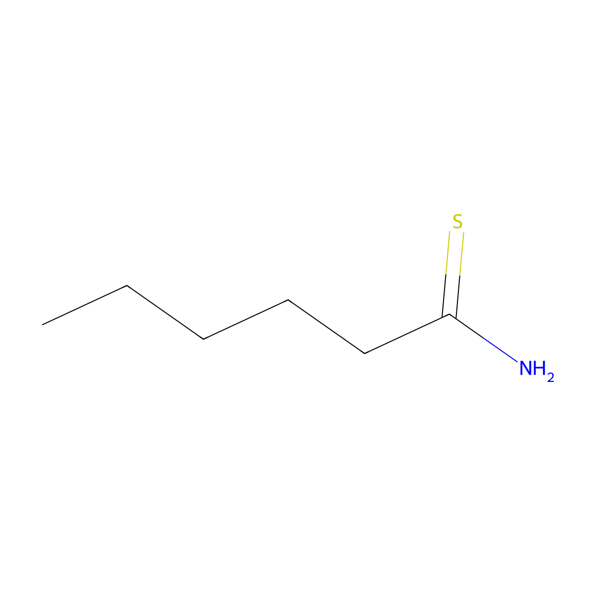 Hexanethioamide molecular structure, CAS 16525-31-8