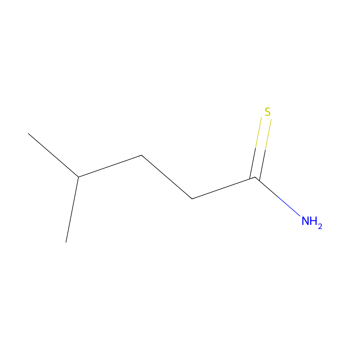4-Methylpentanethioamide molecular structure, CAS 16525-32-9