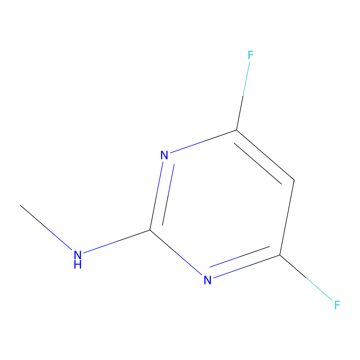 4,6-difluoro-N-methylpyrimidin-2-amine molecular structure, CAS 165258-57-1