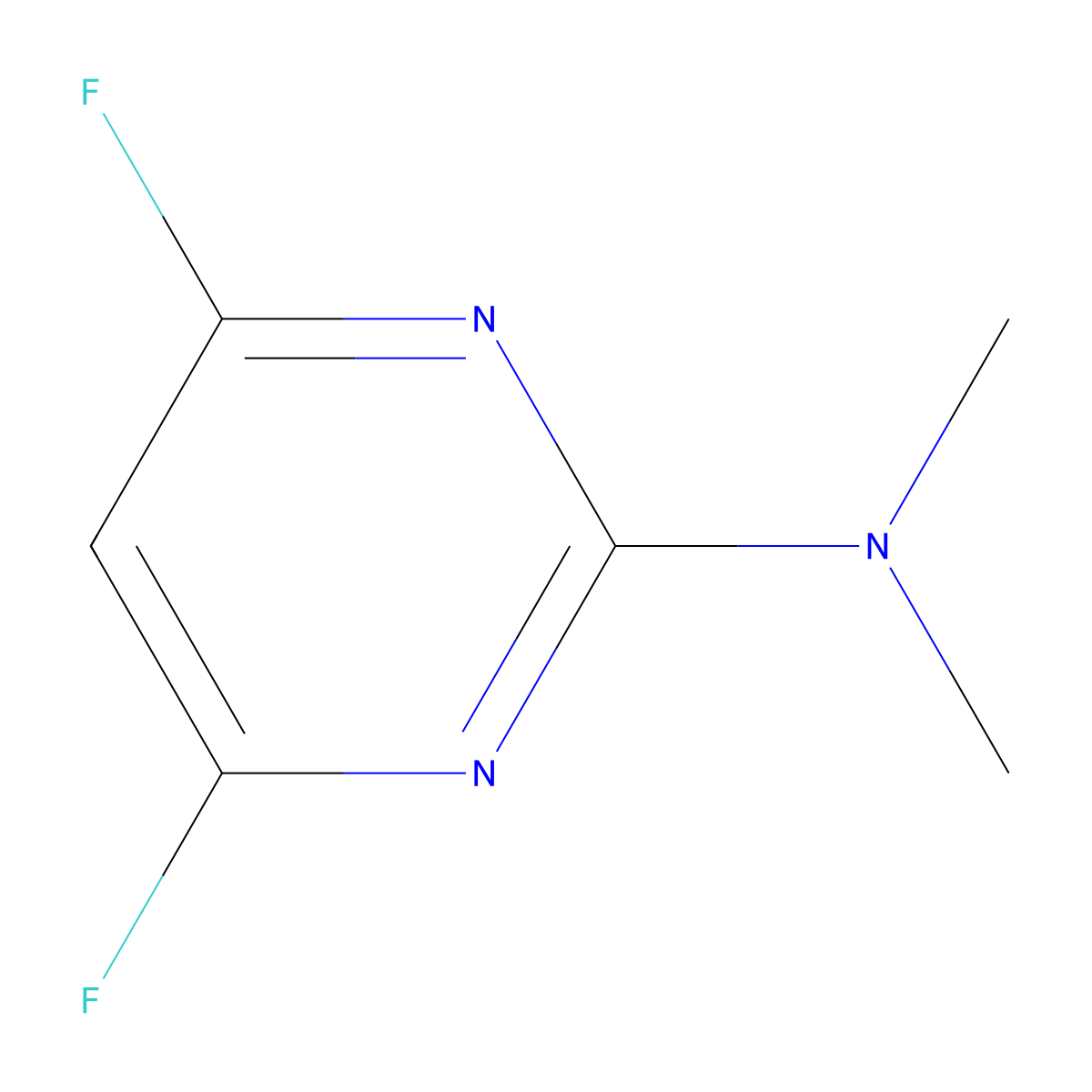 4,6-difluoro-N,N-dimethylpyrimidin-2-amine molecular structure, CAS 165258-63-9