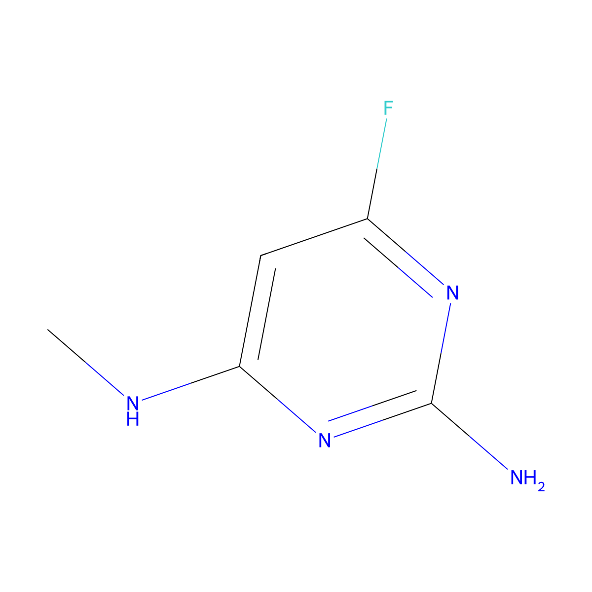 6-fluoro-4-N-methylpyrimidine-2,4-diamine molecular structure, CAS 165258-66-2