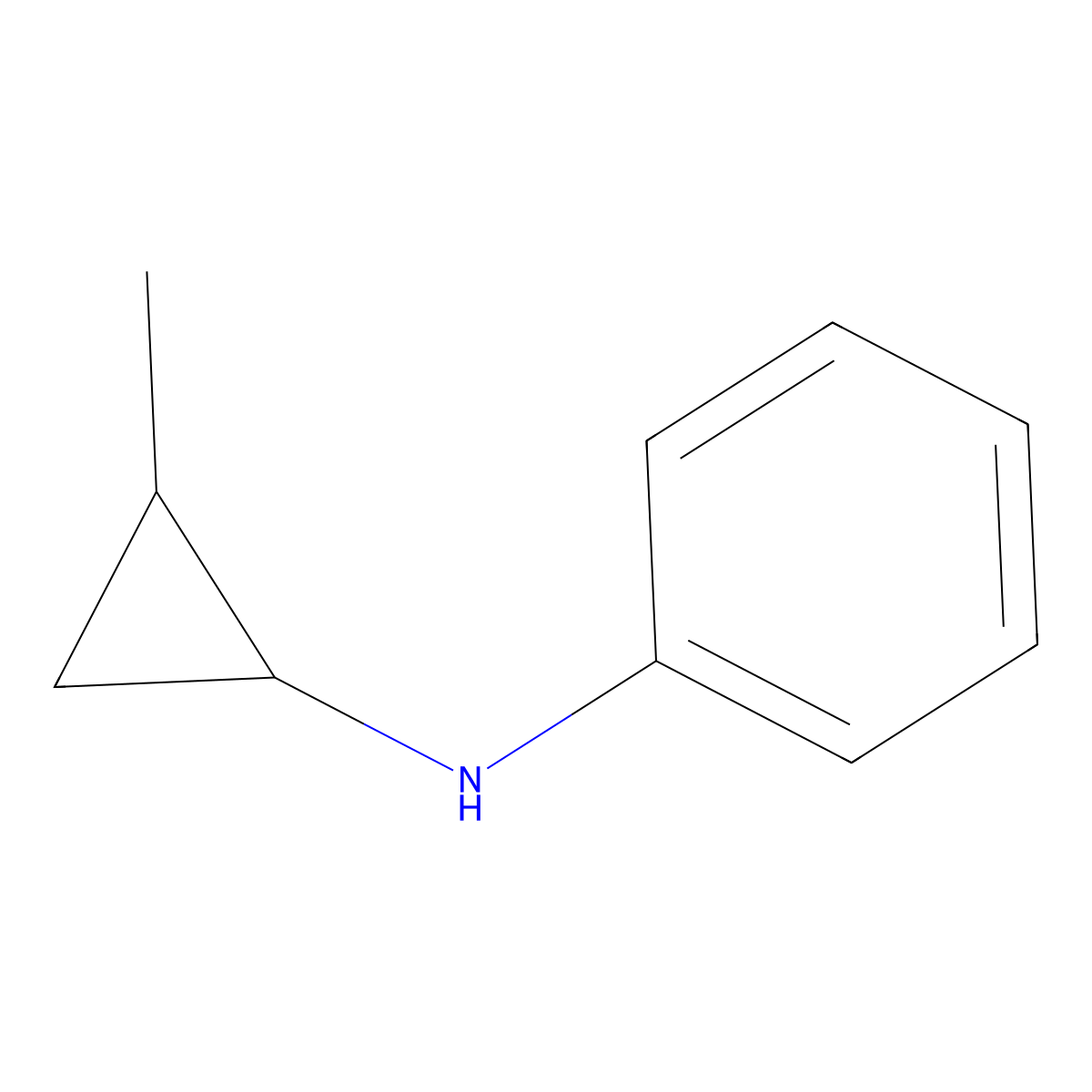 N-(2-methylcyclopropyl)aniline molecular structure, CAS 1652596-28-5