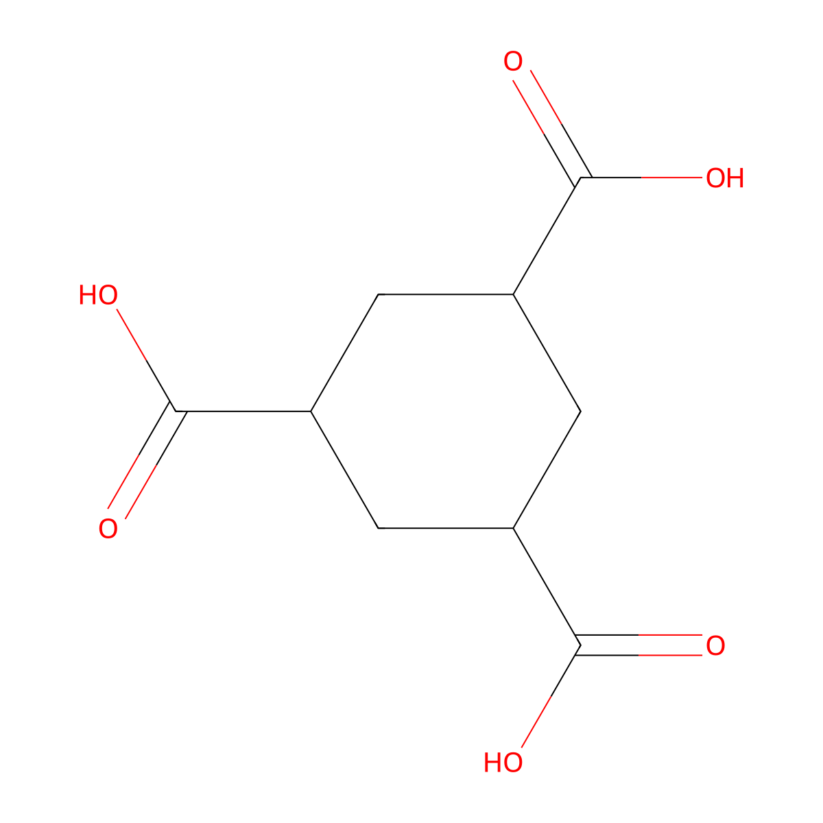 (1alpha,3alpha,5alpha)-1,3,5-Cyclohexanetricarboxylic Acid molecular structure, CAS 16526-68-4