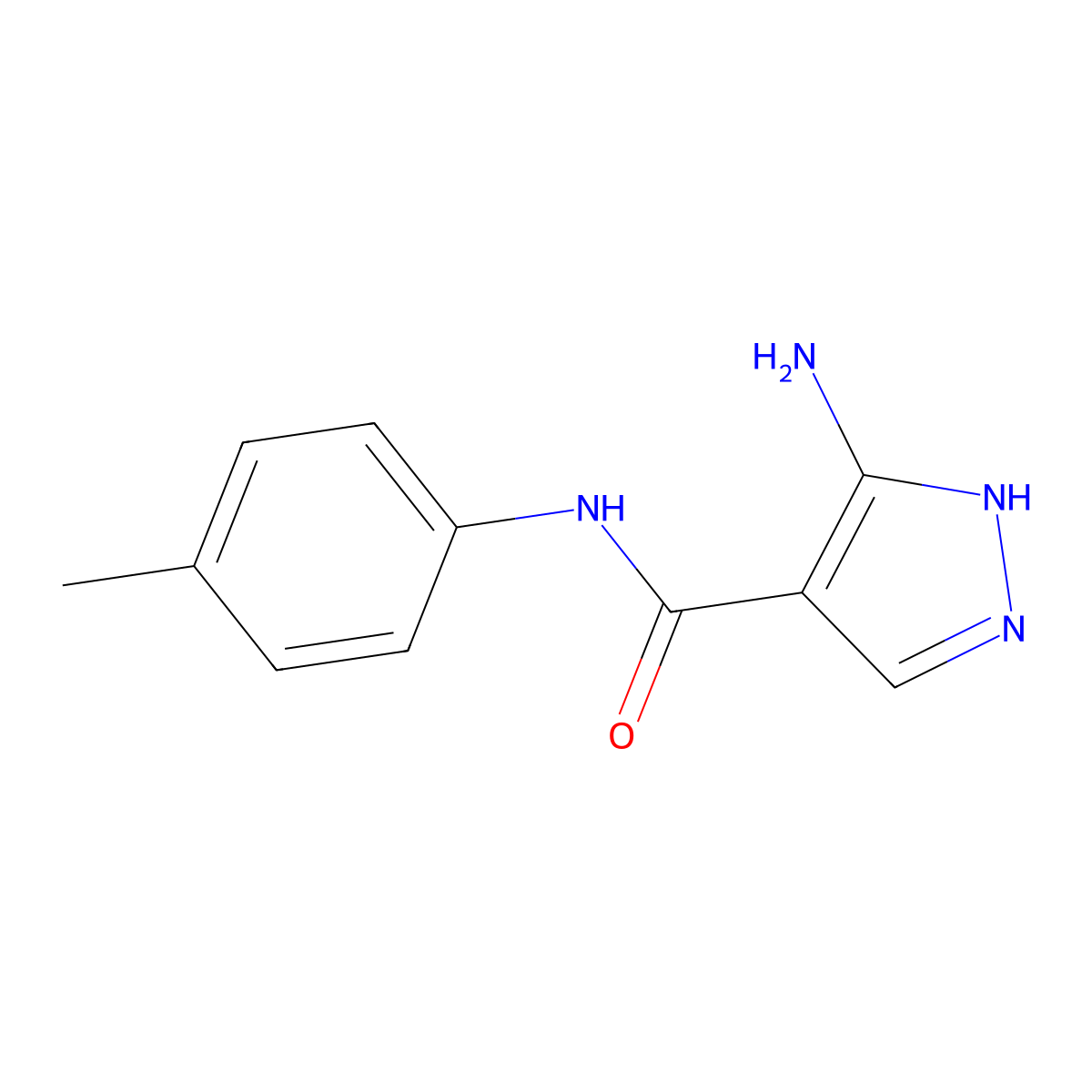 5-amino-N-(4-methylphenyl)-1H-pyrazole-4-carboxamide molecular structure, CAS 165263-70-7