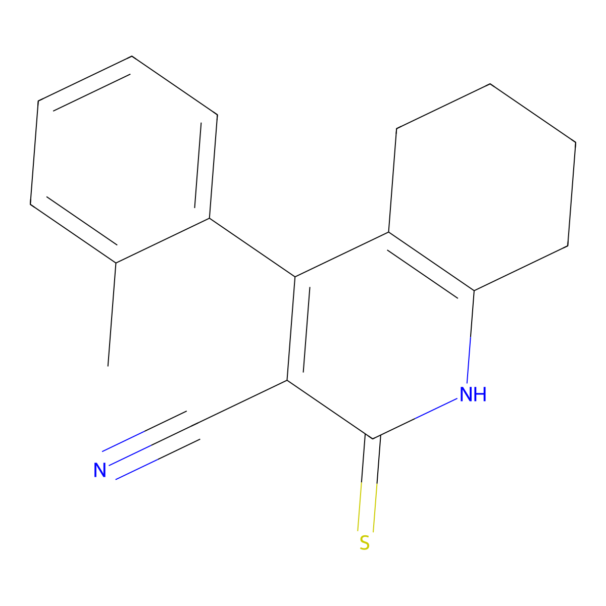 2-Thioxo-4-(o-tolyl)-1,2,5,6,7,8-hexahydroquinoline-3-carbonitrile molecular structure, CAS 165266-08-0