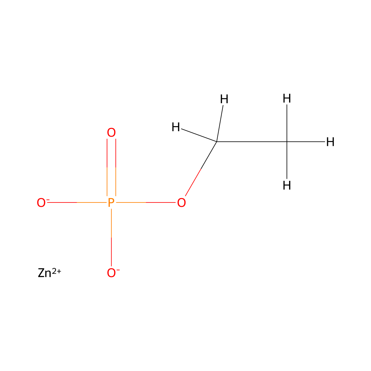 Phosphoric acid, monoethyl ester, zinc salt (1:1) molecular structure, CAS 16527-81-4
