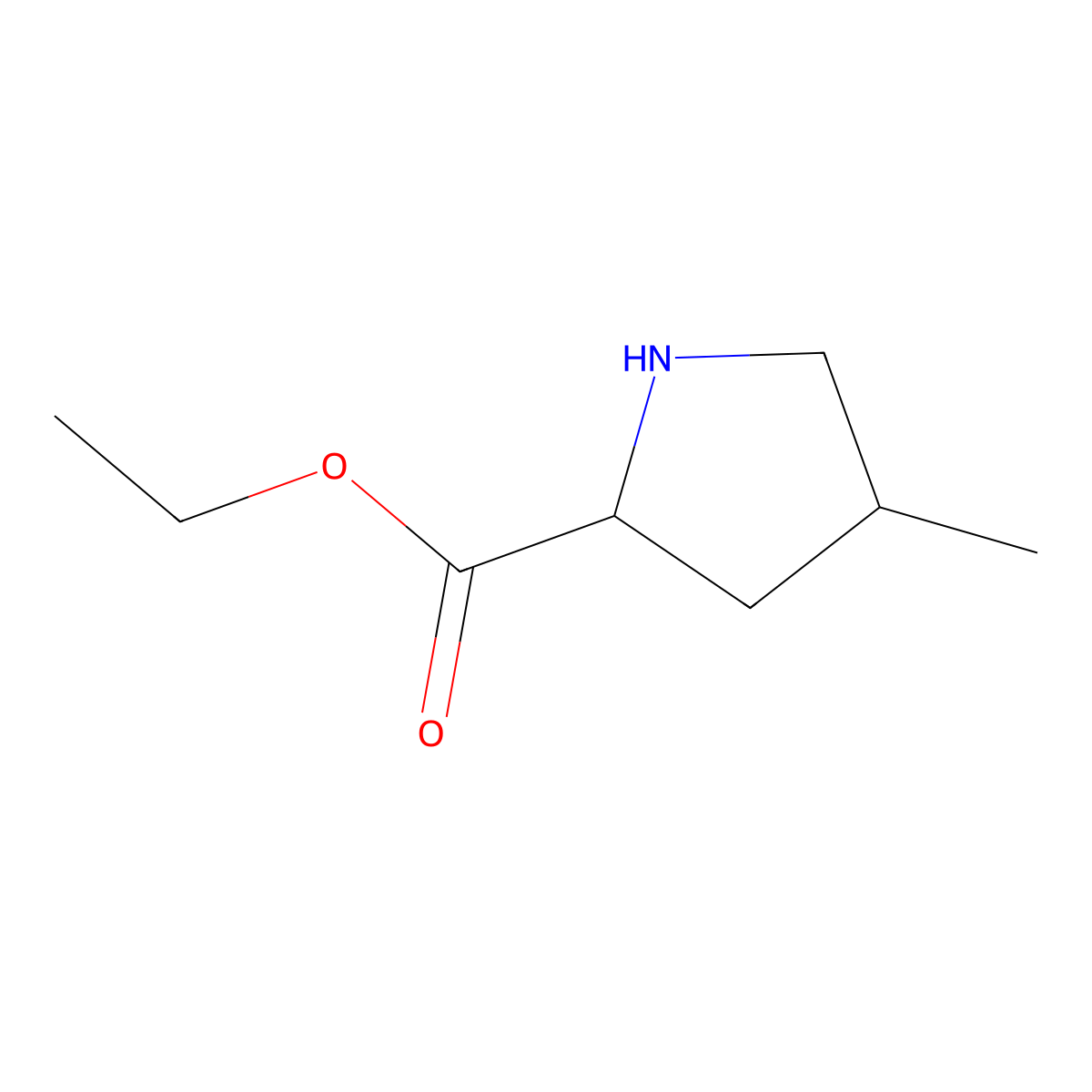 ethyl (2S,4R)-4-methylpyrrolidine-2-carboxylate molecular structure, CAS 165273-06-3