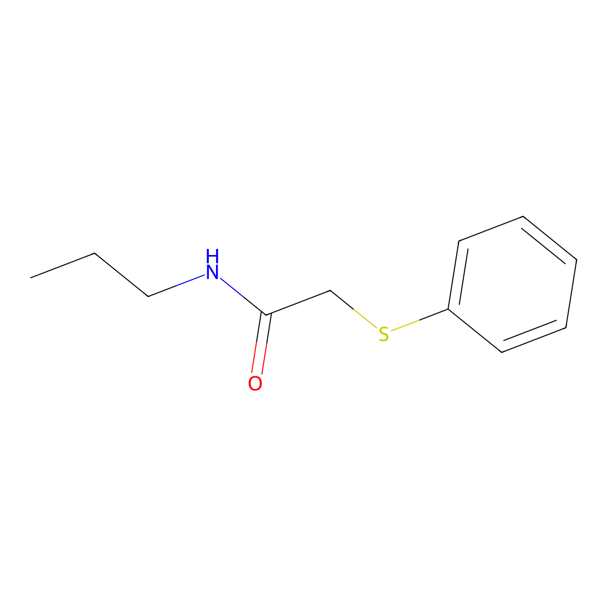 2-(phenylsulfanyl)-N-propylacetamide molecular structure, CAS 165277-05-4