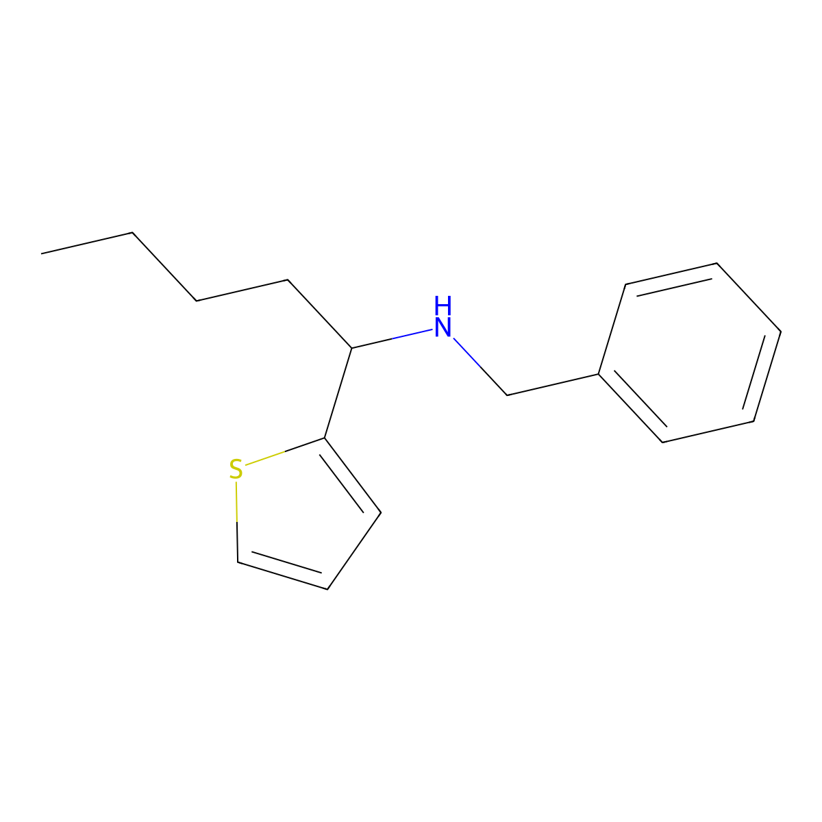 Benzyl[1-(thiophen-2-yl)pentyl]amine molecular structure, CAS 165277-48-5