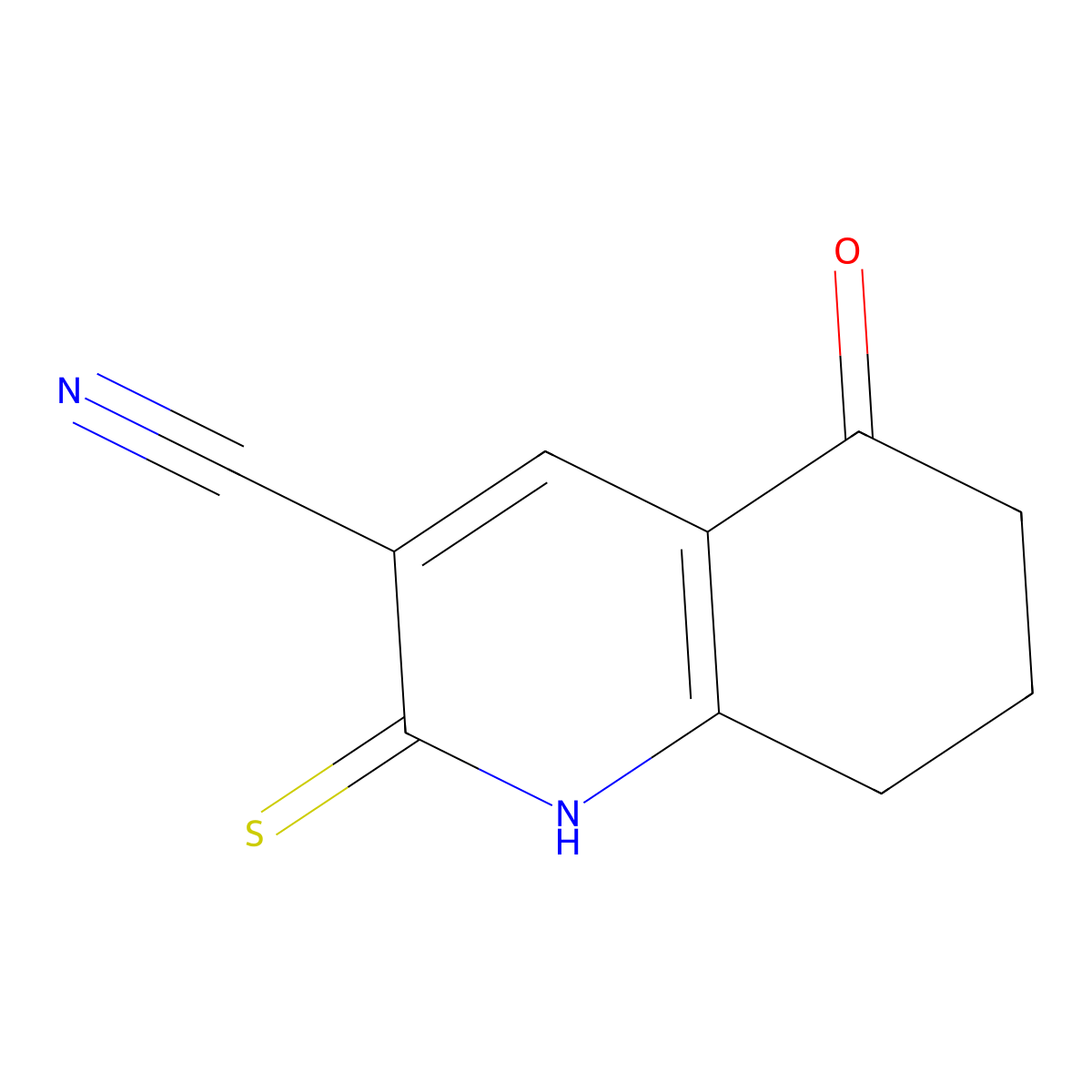 5-Oxo-2-thioxo-1,2,5,6,7,8-hexahydroquinoline-3-carbonitrile molecular structure, CAS 165283-98-7