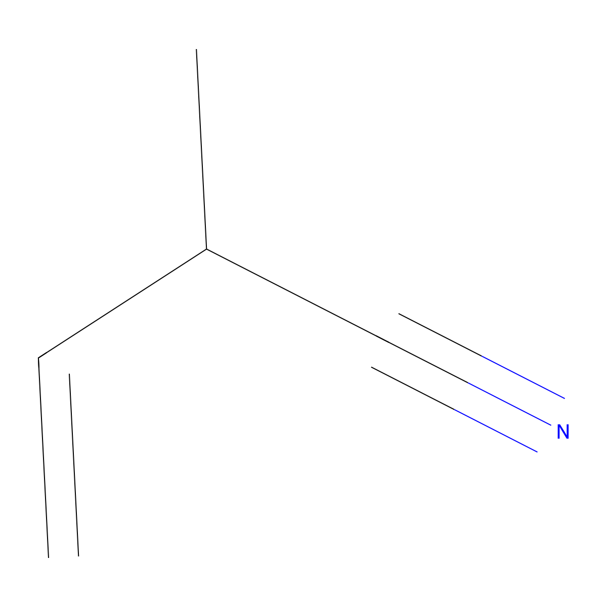 2-Methyl-3-butenenitrile molecular structure, CAS 16529-56-9