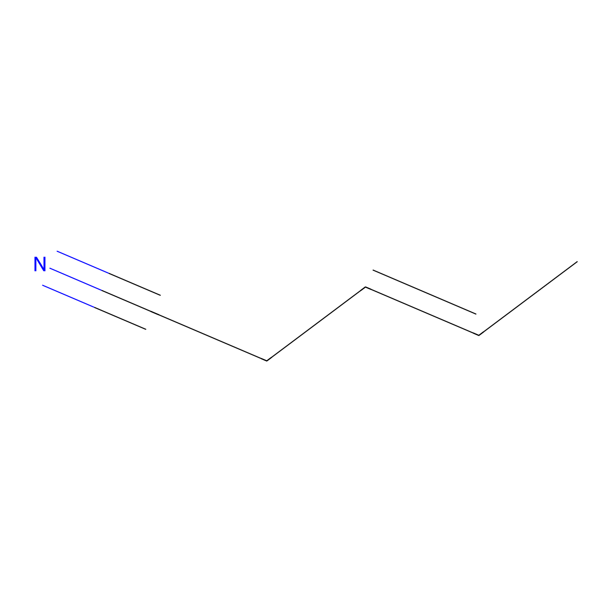 trans-3-Pentenenitrile molecular structure, CAS 16529-66-1