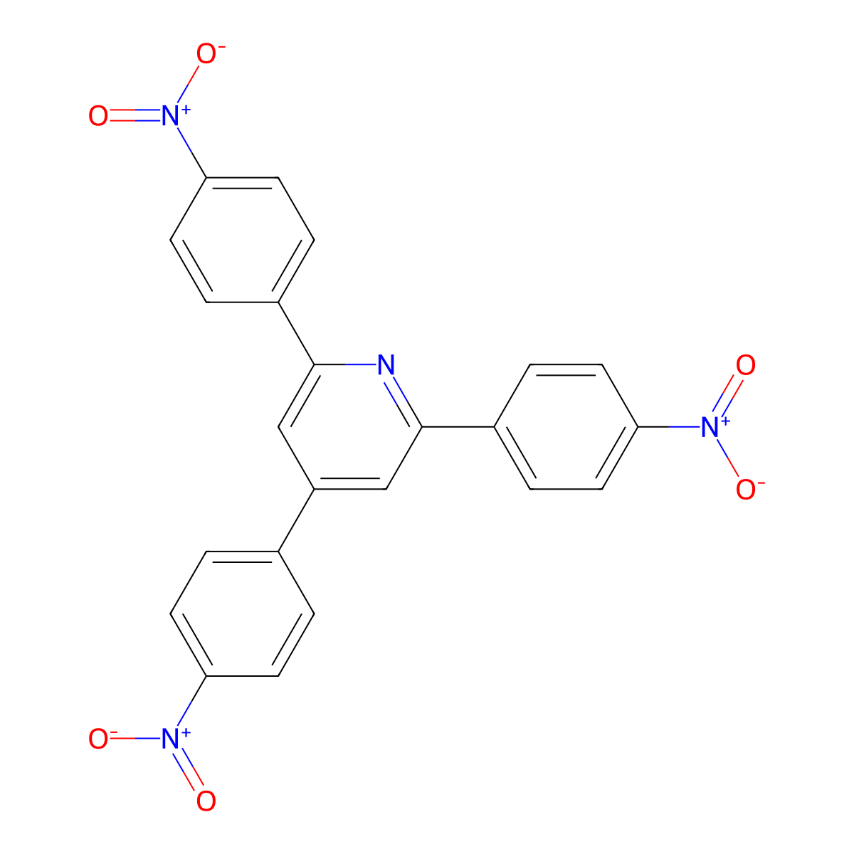 2,4,6-Tris(4-nitrophenyl)pyridine molecular structure, CAS 1653-68-5