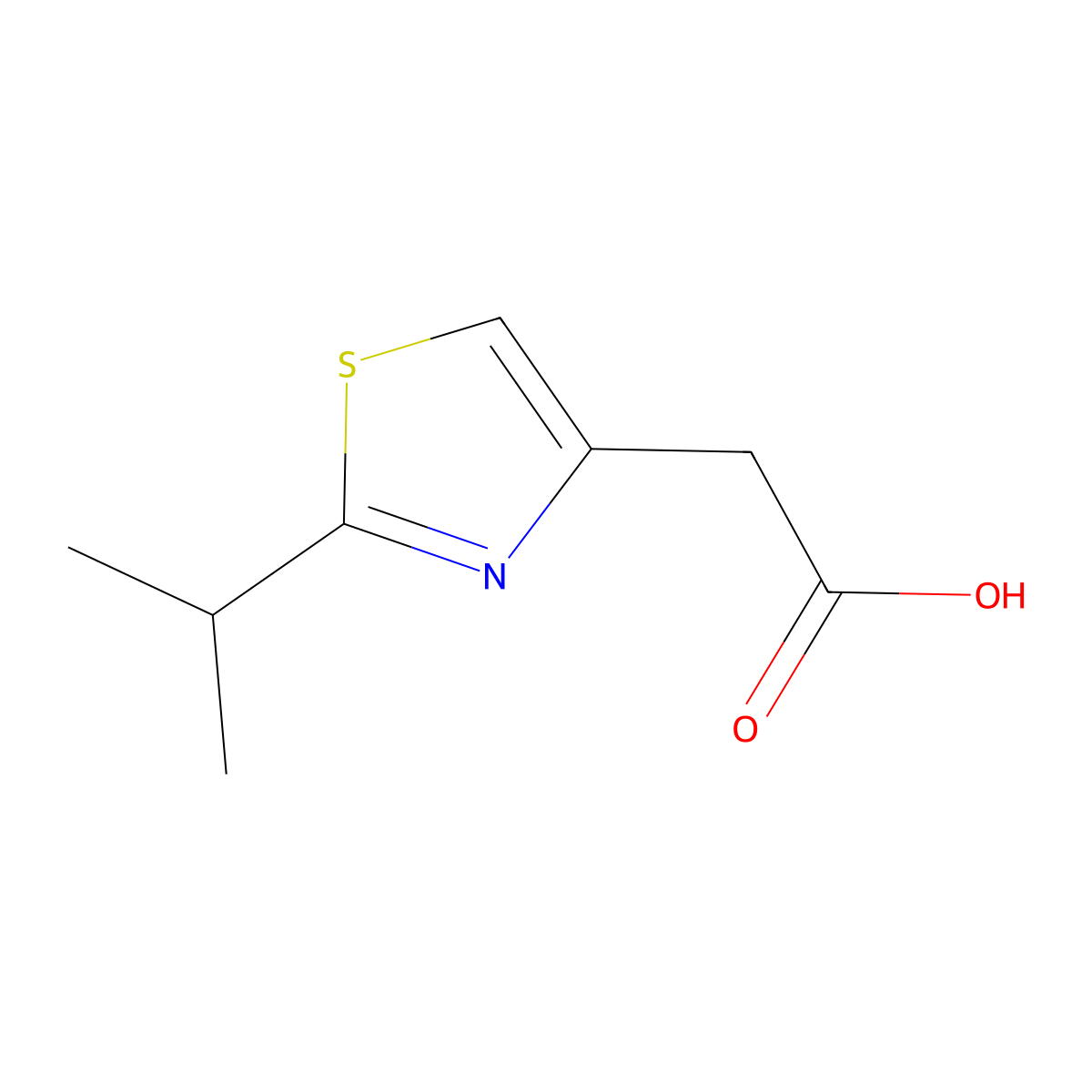 2-(2-(Propan-2-yl)-1,3-thiazol-4-yl)acetic acid molecular structure, CAS 165315-98-0