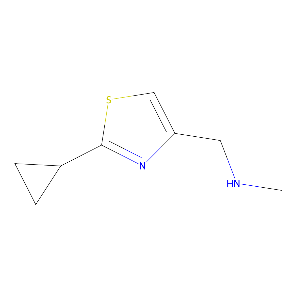 1-(2-Cyclopropylthiazol-4-yl)-N-methylmethanamine molecular structure, CAS 165315-99-1