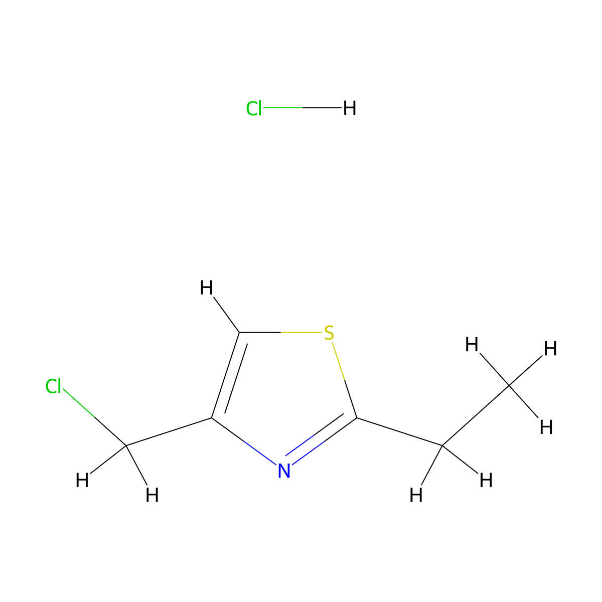 4-(Chloromethyl)-2-ethyl-1,3-thiazole hydrochloride molecular structure, CAS 165316-06-3