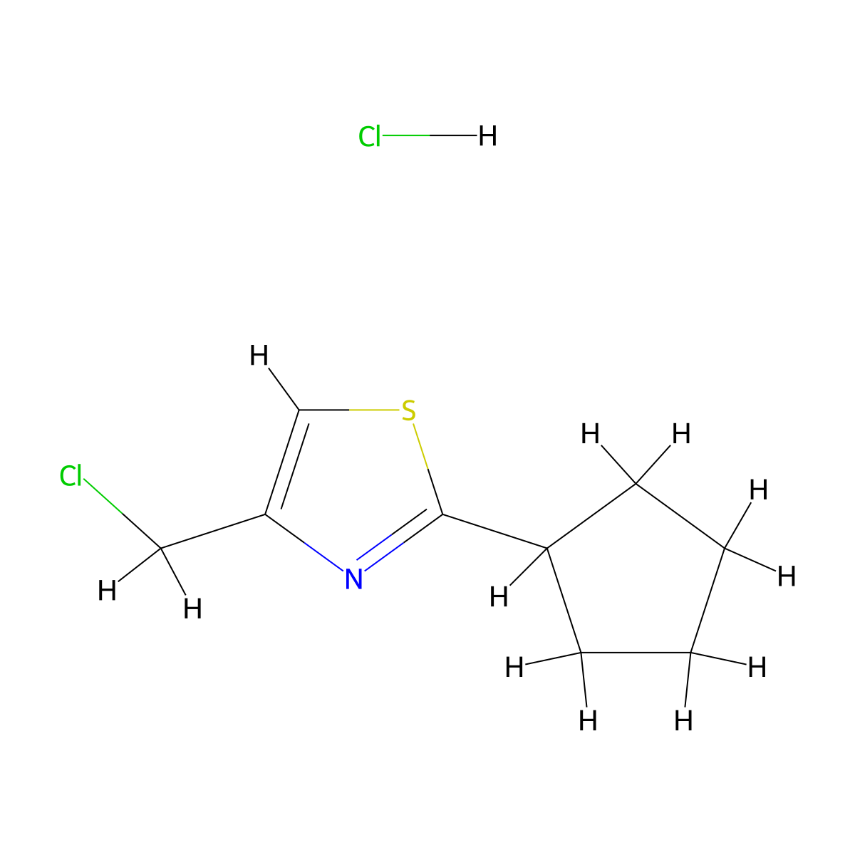 4-(Chloromethyl)-2-cyclopentylthiazole hydrochloride molecular structure, CAS 165316-17-6