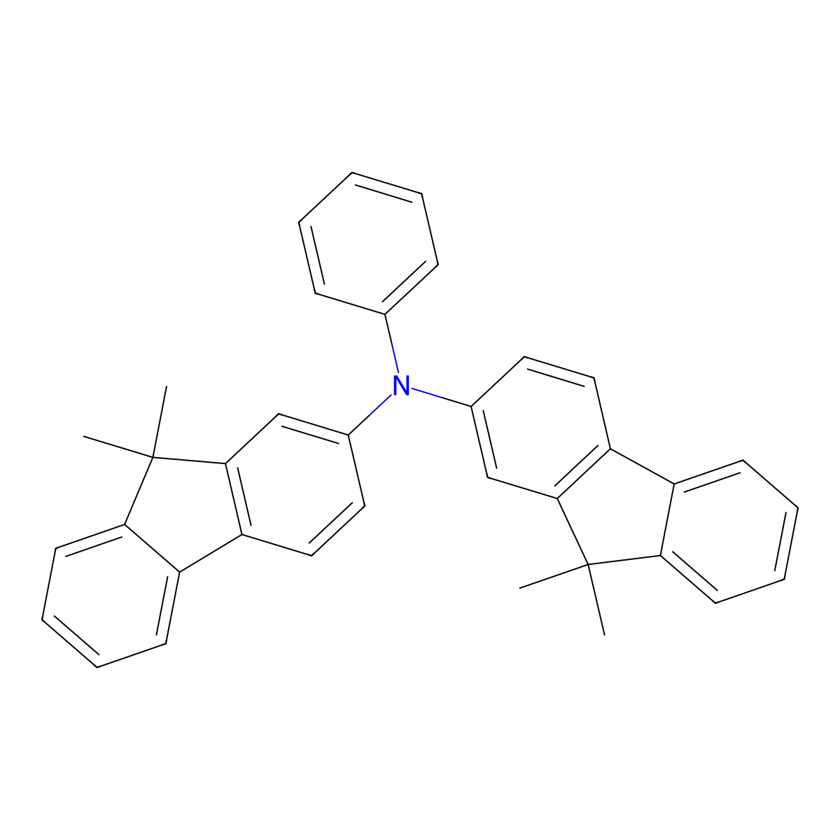 N,N-Bis(9,9-dimethyl-9H-fluoren-2-yl)aniline molecular structure, CAS 165320-27-4