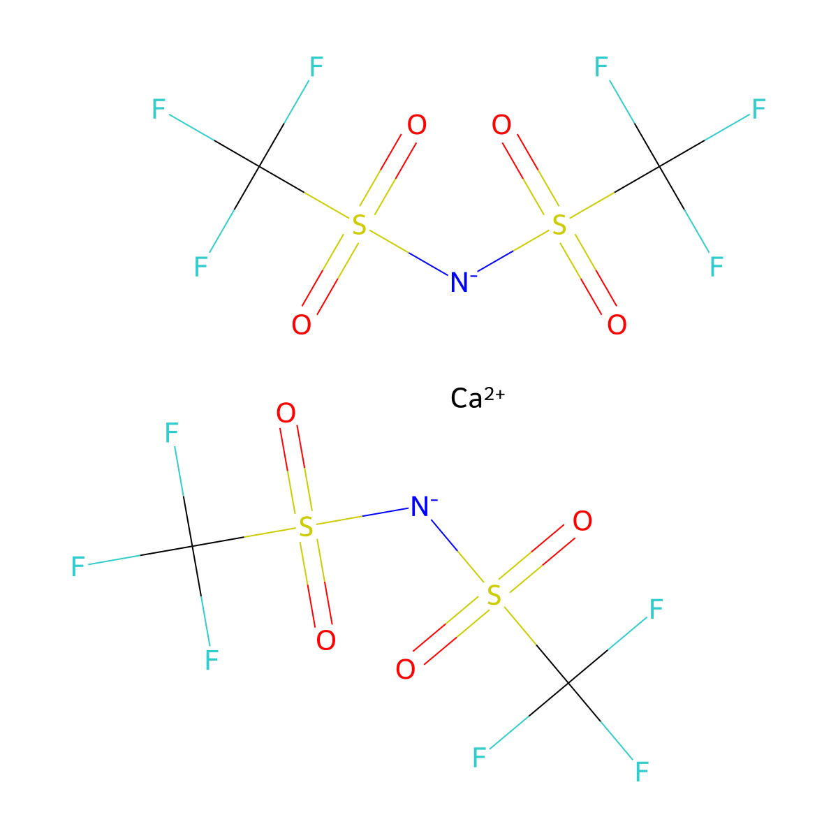 Calcium bis(trifluoromethanesulfonyl)imide molecular structure, CAS 165324-09-4
