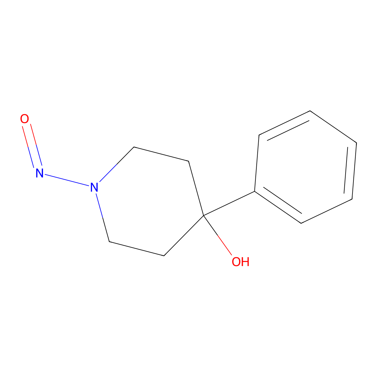 1-Nitroso-4-phenylpiperidin-4-ol molecular structure, CAS 16533-05-4
