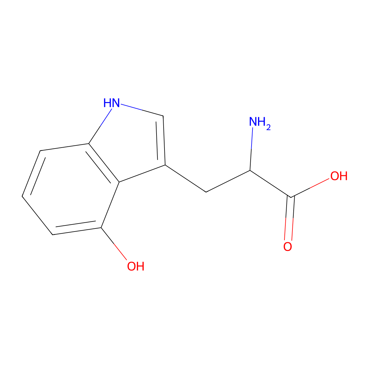 4-Hydroxytryptophan molecular structure, CAS 16533-77-0