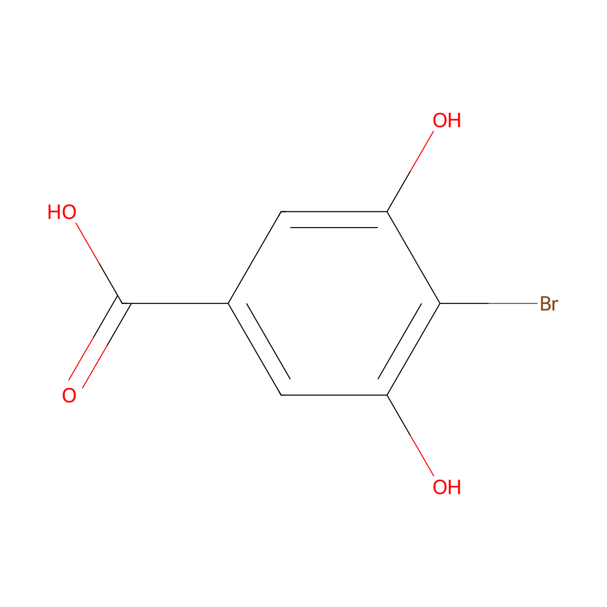 4-Bromo-3,5-dihydroxybenzoic acid molecular structure, CAS 16534-12-6