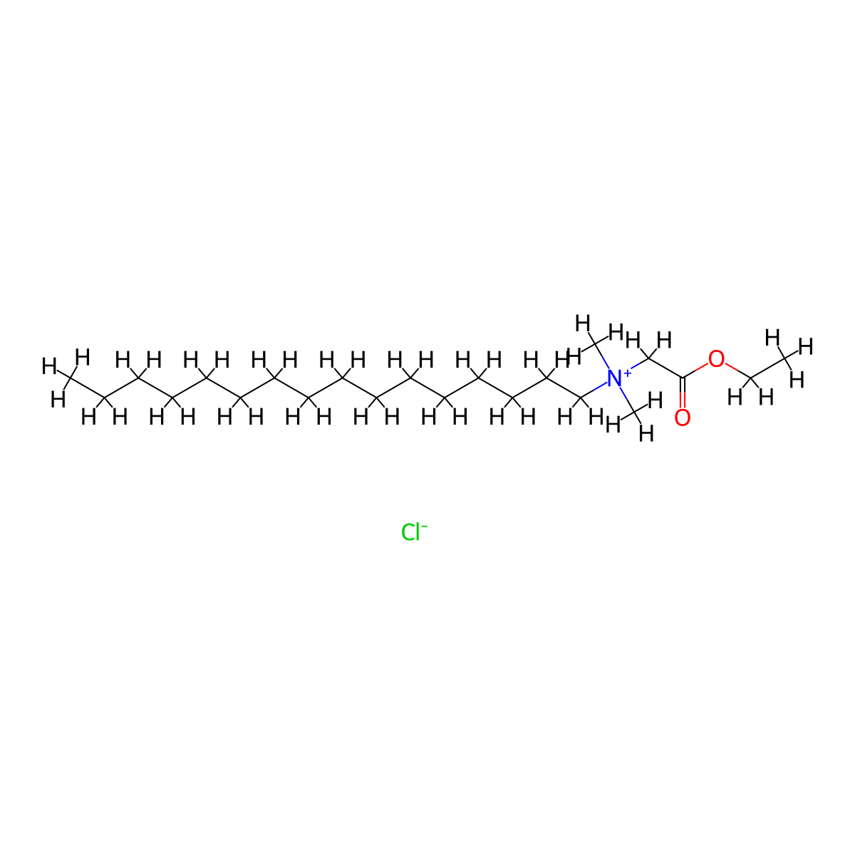 N-(2-ethoxy-2-oxoethyl)-N,N-dimethylhexadecan-1-aminium chloride molecular structure, CAS 16535-55-0