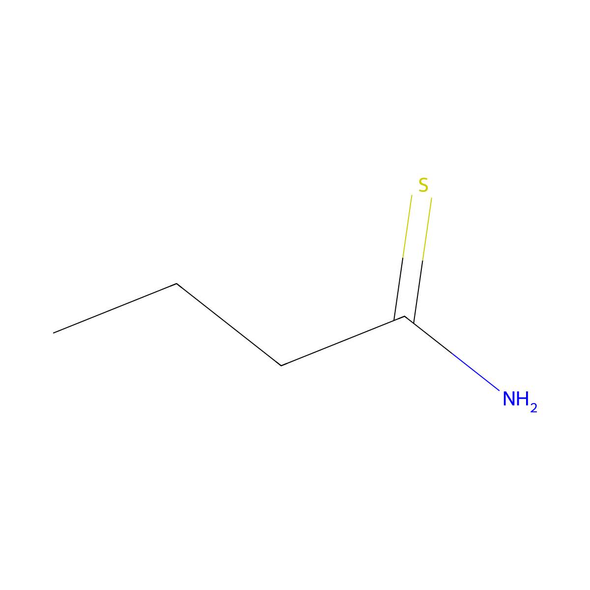 Butanethioamide molecular structure, CAS 16536-93-9