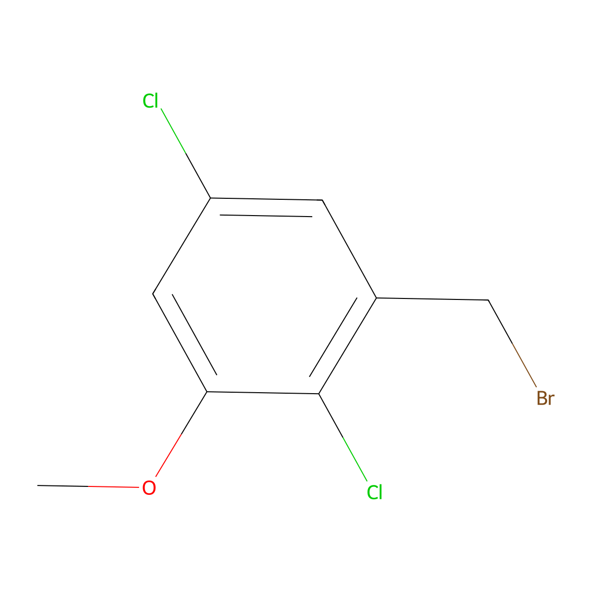 2,5-Dichloro-3-methoxyphenylmethyl bromide molecular structure, CAS 165377-92-4