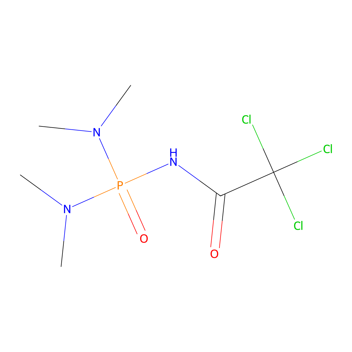 N-[bis(dimethylamino)phosphoryl]-2,2,2-trichloroacetamide molecular structure, CAS 16538-13-9