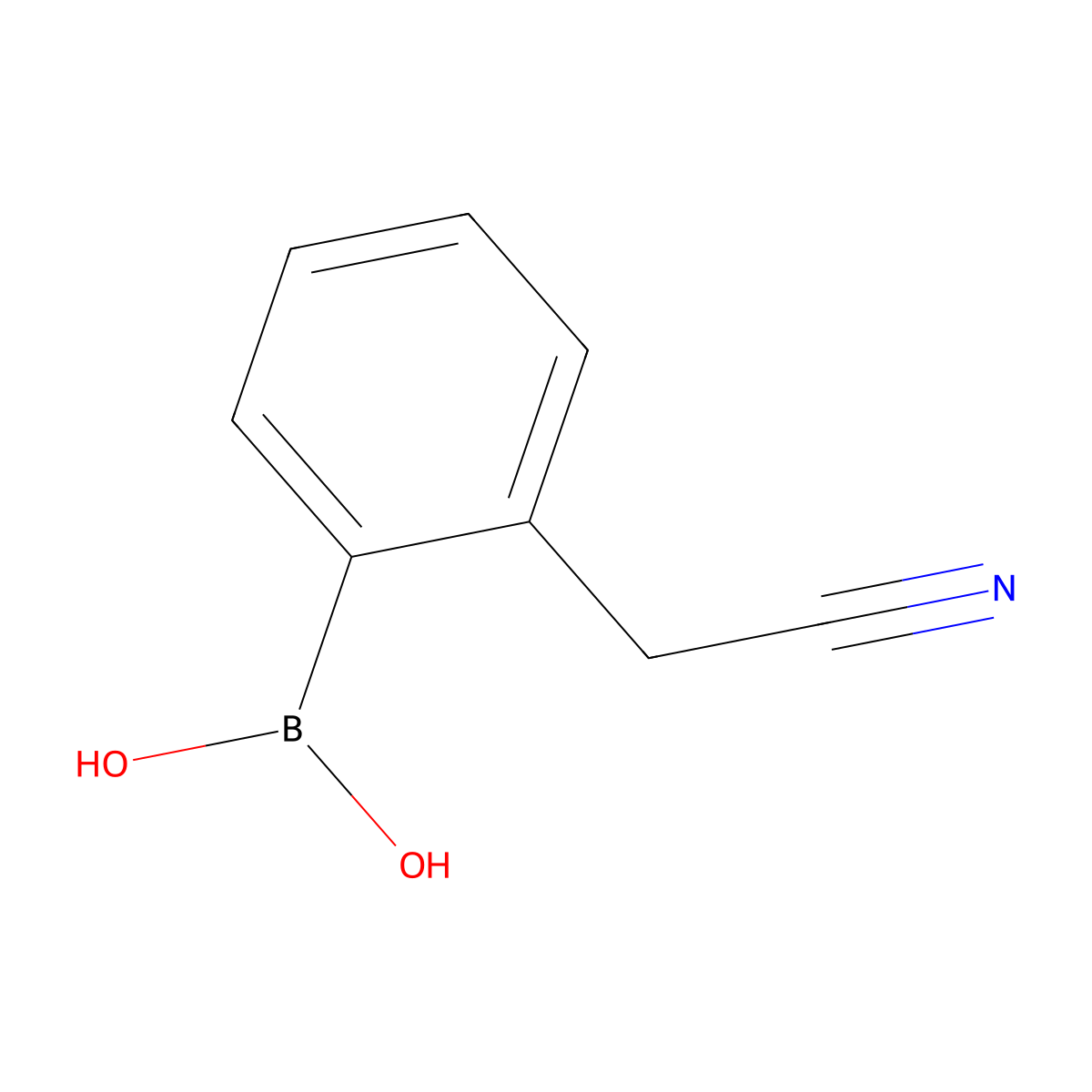 [2-(Cyanomethyl)phenyl]boronic acid molecular structure, CAS 16538-46-8