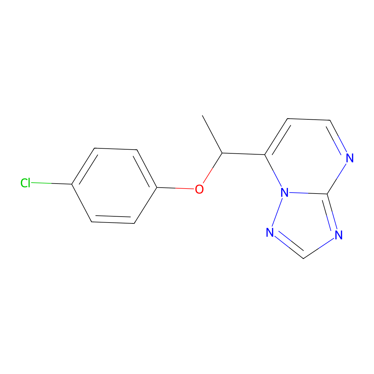 7-[1-(4-Chlorophenoxy)ethyl]-[1,2,4]triazolo[1,5-a]pyrimidine molecular structure, CAS 165383-12-0